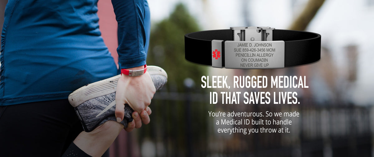 Adjustable & Waterproof Medical Alert ID Bracelet - Personalized Silicone  Band | eBay