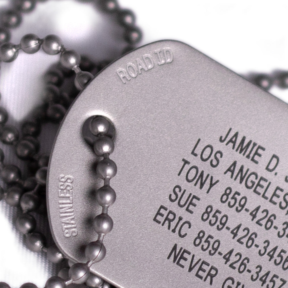 Stainless Steel Engraved Notched Military Dog Tags