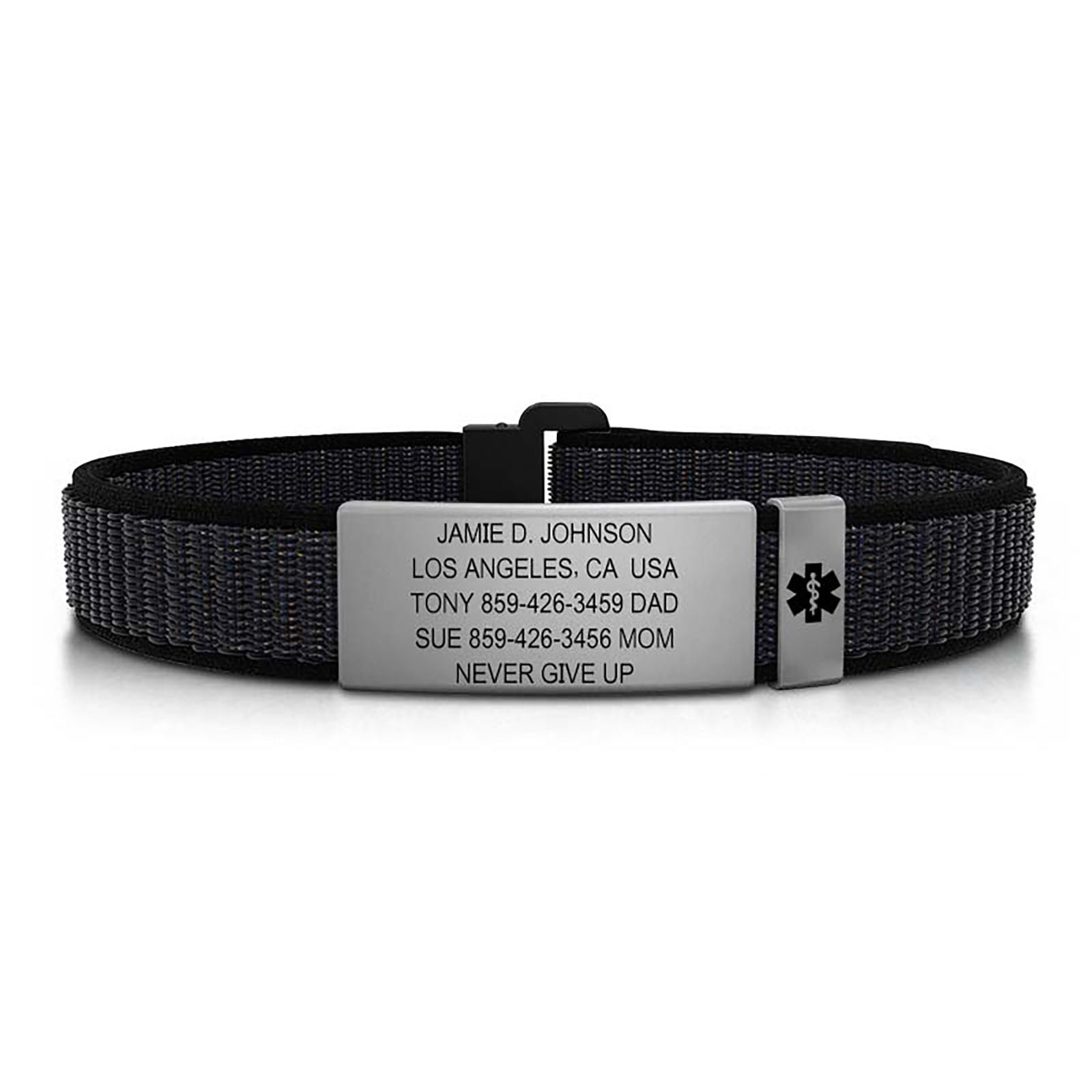 Nylon Loop Medical ID ID 13mm Slate-Slate Classic | Cosmic ROAD iD